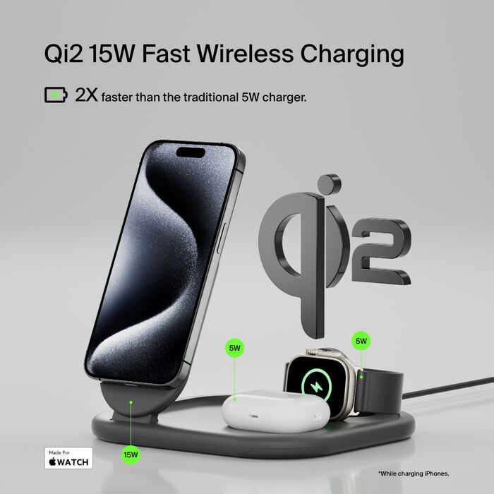 3-in-1 Foldable Charger Qi2
