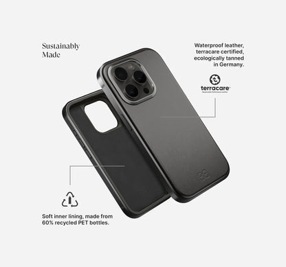 Aluminium Leather Case (Black) - iGadget