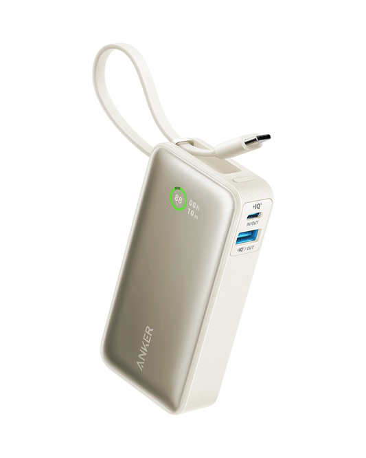 Nano Power Bank (30W, Built-In USB-C Cable)