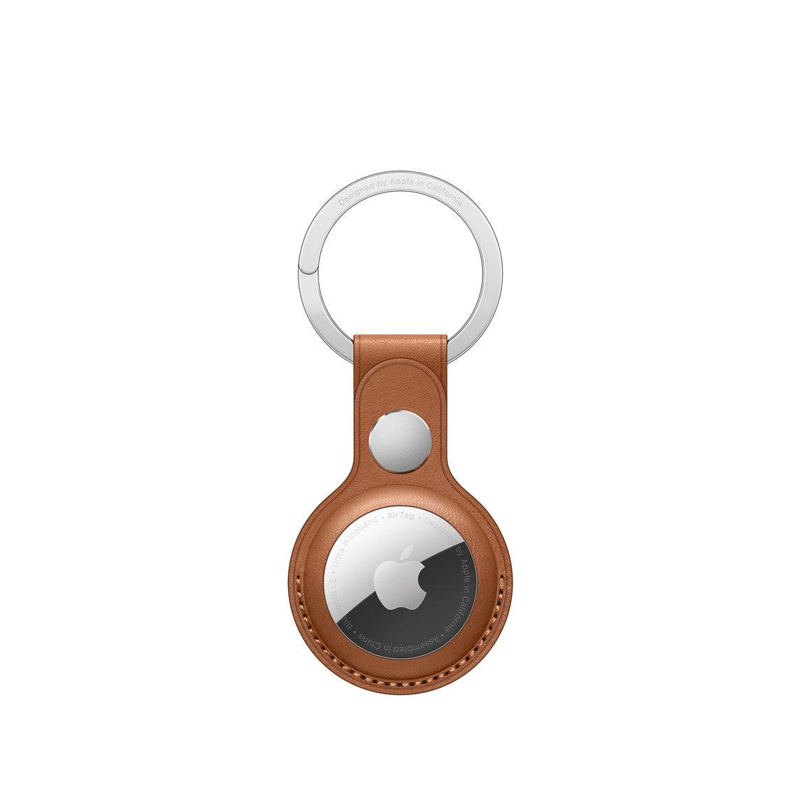 Apple AirTag Leather Key Ring - Saddle Brown - iGadget Store