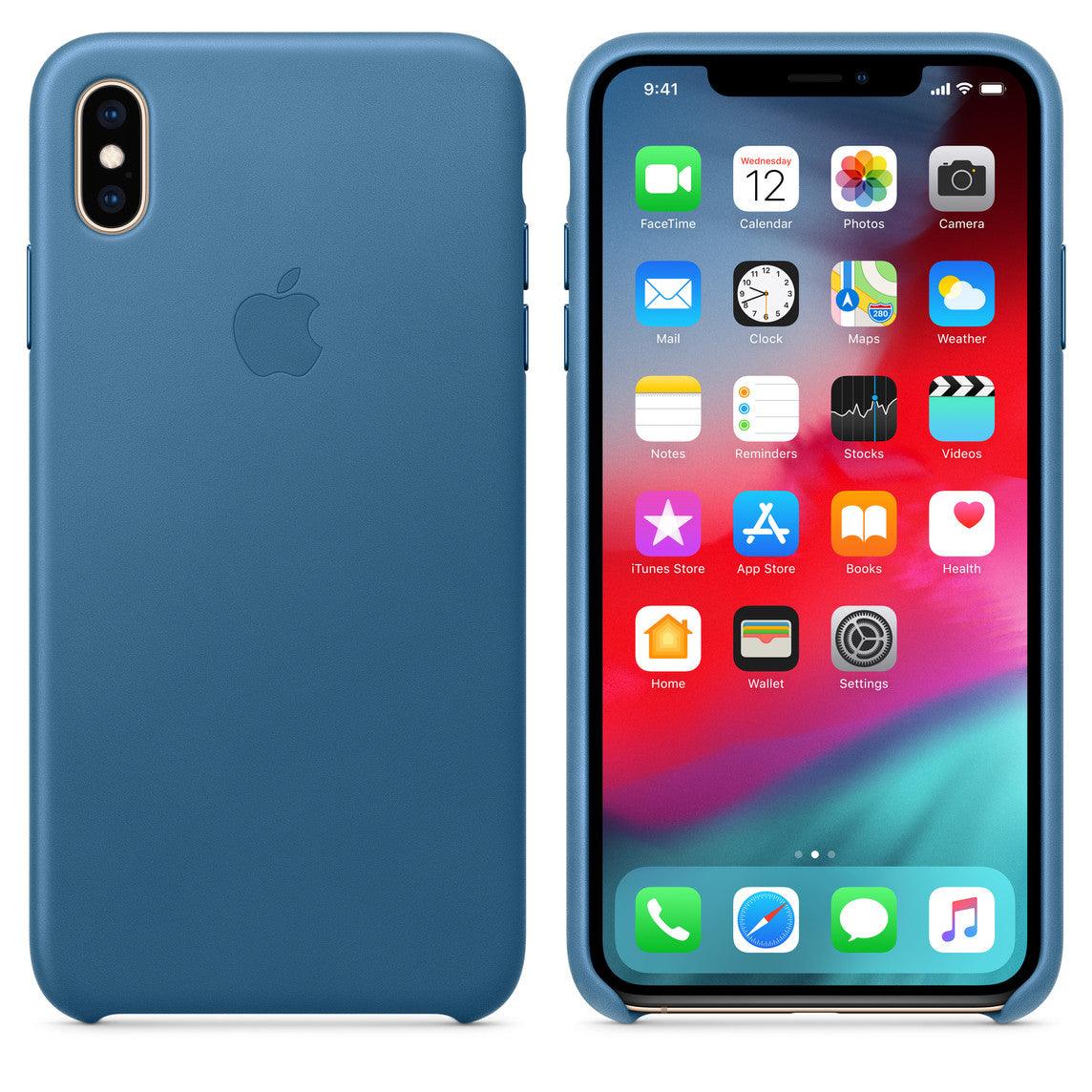 Apple iPhone XS Max Leather Case - Cape Cod Blue - iGadget Store
