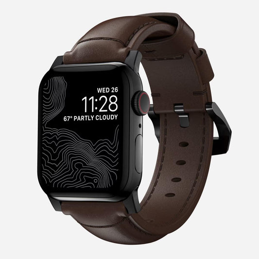 Nomad Apple Watch Brown Leather Band, Traditional 49mm 45mm - iGadget Store