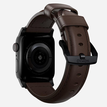 Nomad Apple Watch Brown Leather Band, Traditional 49mm 45mm - iGadget Store